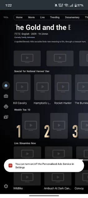Screenshot of TCL Channel Download